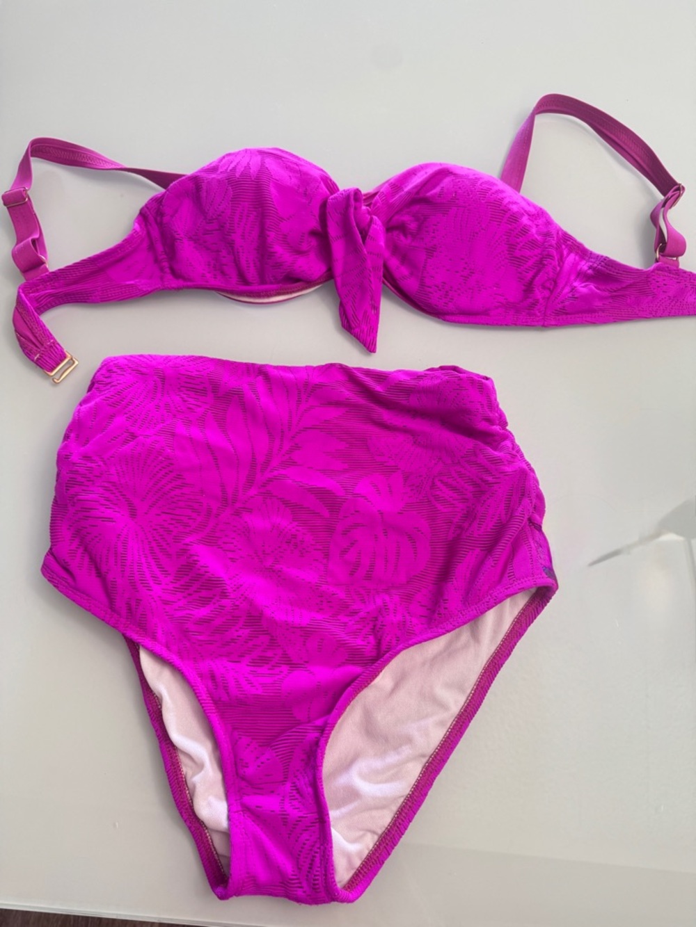 Athena Fuchsia Pink High-Waist Bikini Set